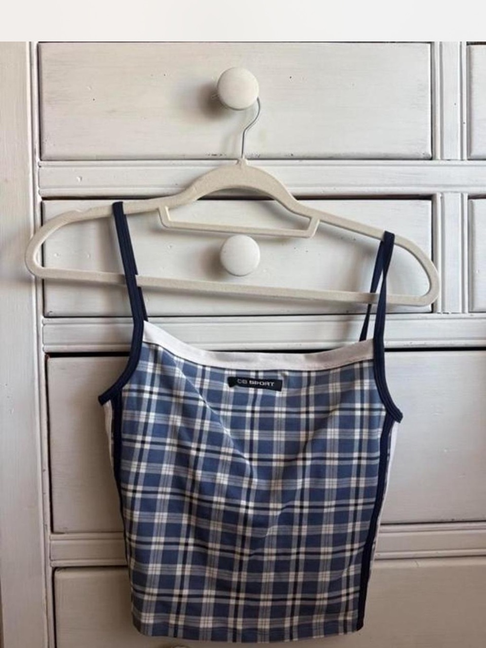 DAIRY BOY Sport Blue Plaid Spaghetti-Strap Tank